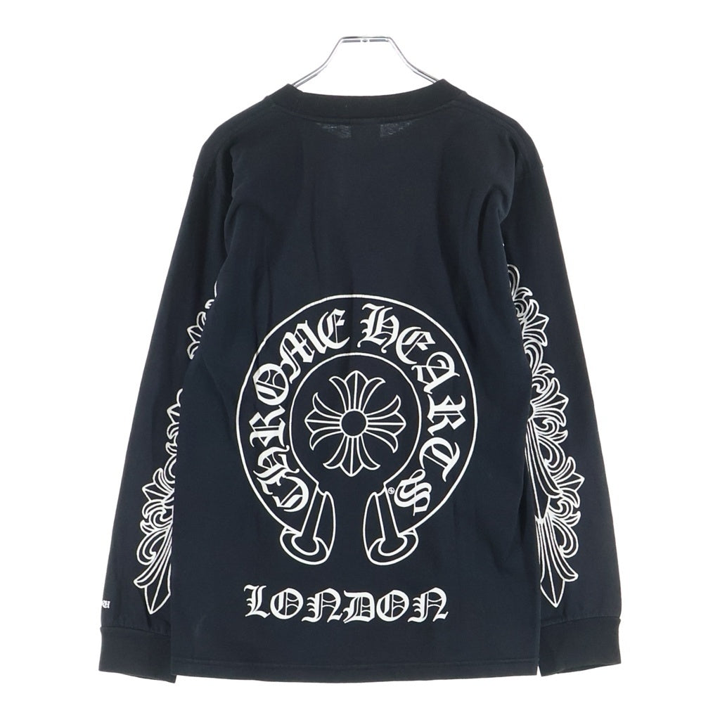 CHROME HEARTS(クロムハーツ) LONDON DBL FLRL L/S TEE ロンドン限定 ダブルフローラルプリント長袖Tシャツ ブラック