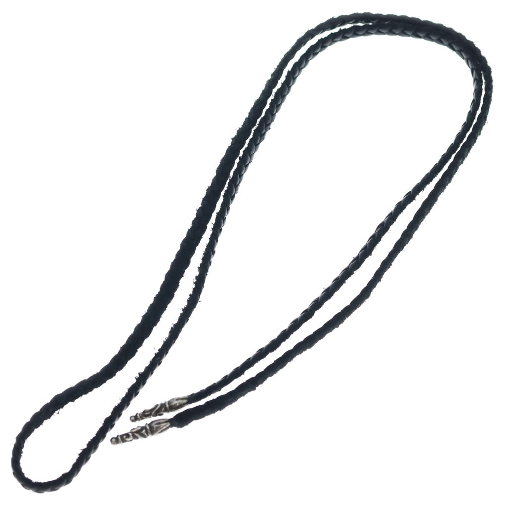 CHROME HEARTS(クロムハーツ) LEATHER BRAID SCROLL ネックレス レザーブレイドネックレス ブラック/シルバー BCA377