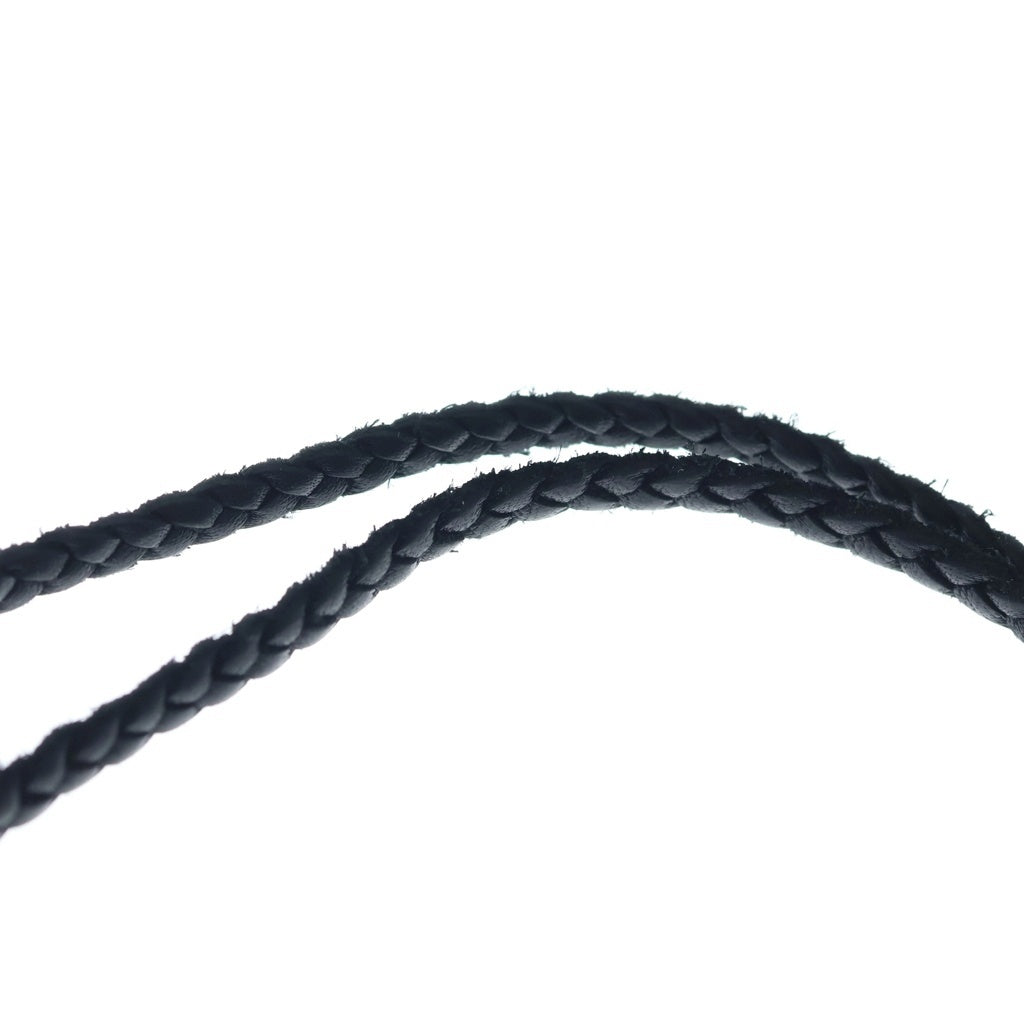 CHROME HEARTS(クロムハーツ) LEATHER BRAID SCROLL ネックレス レザーブレイドネックレス ブラック/シルバー BCA377