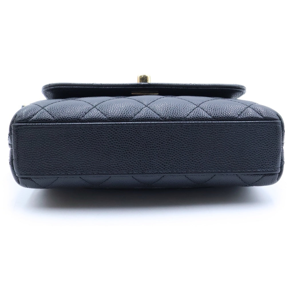 CHANEL(シャネル) マトラッセ ココハンドル ミニ キャビアスキン ゴールド金具 チェーン2WAYショルダーバッグ ブラック/ゴールド AP4244 レディース