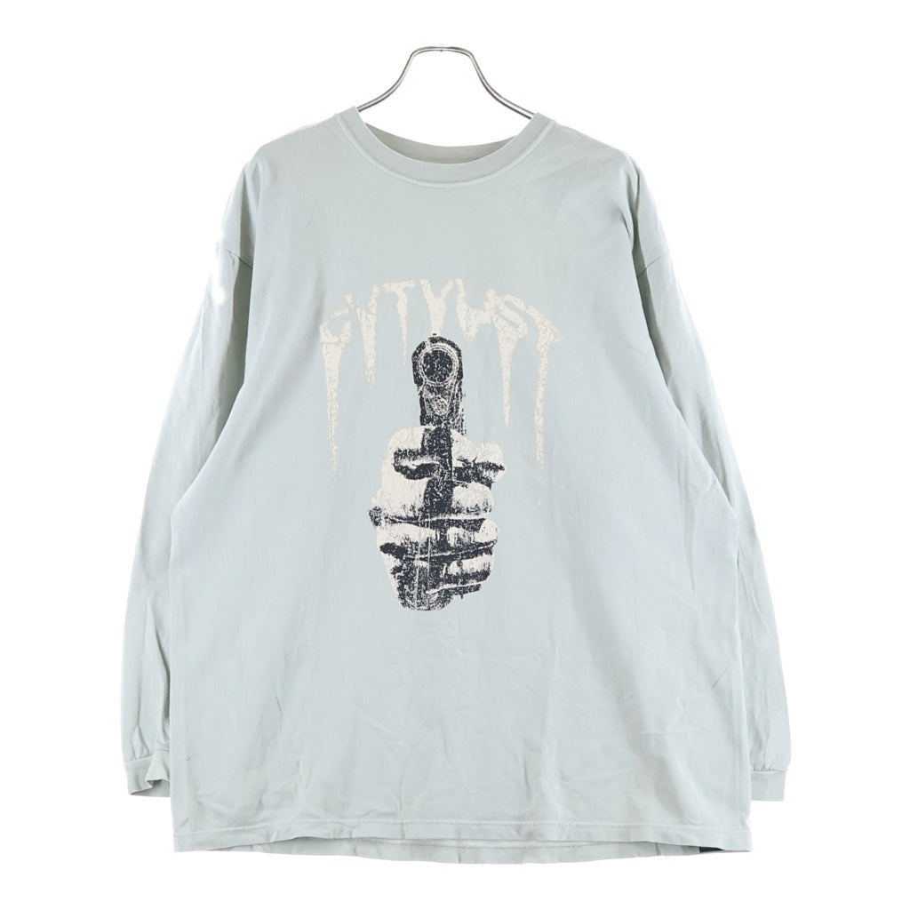 cvtvlist(カタリスト) 3CTLS フロントプリントクルーネック長袖Tシャツカットソー ブルー 2301010303