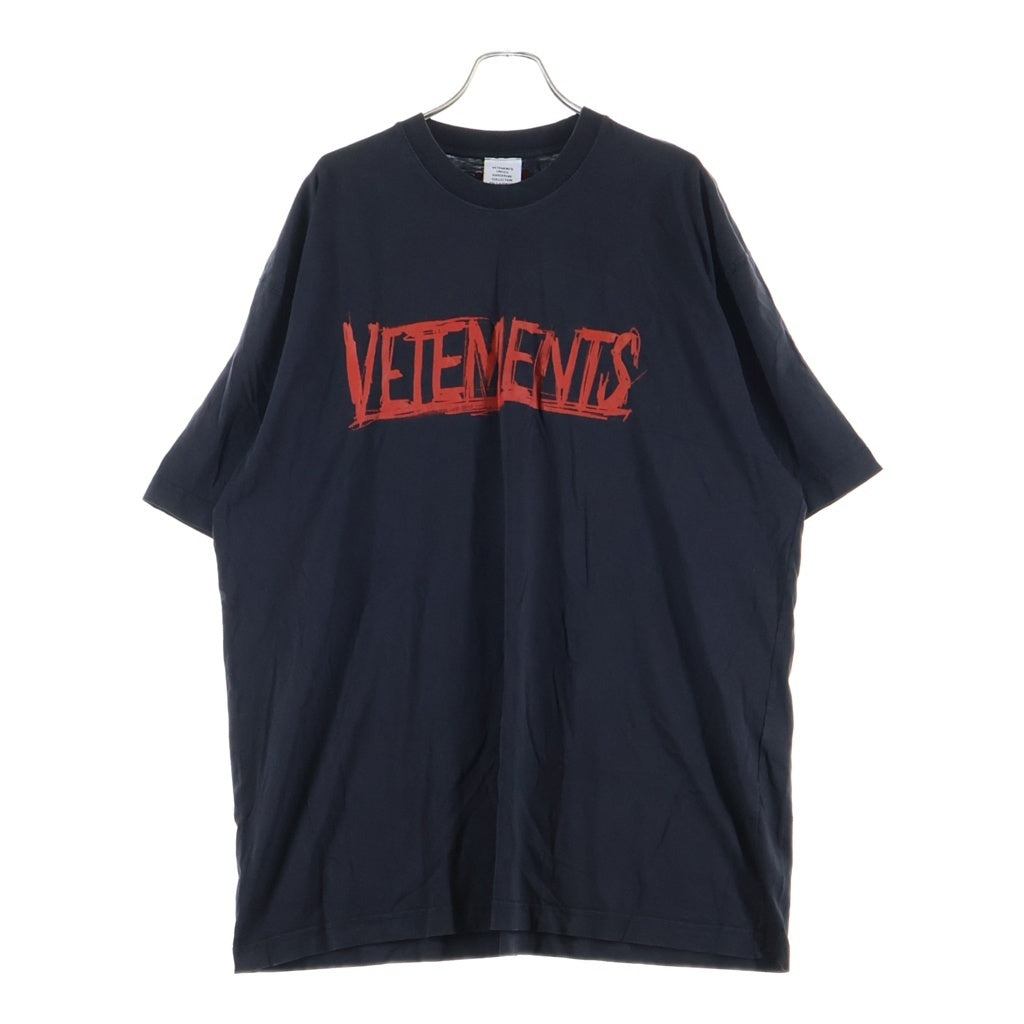 VETEMENTS(ヴェトモン) 23AW World Tour Logo TShirt ワールドツアー ロゴプリント クルーネック半袖Tシャツ ブラック UE54TR430B