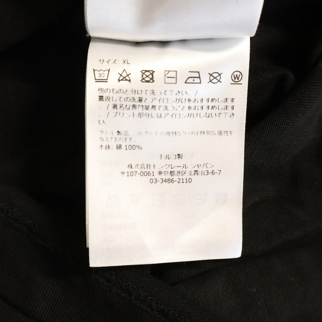 MONCLER(モンクレール) フロッキーロゴ フロントワッペン 半袖Tシャツカットソー ブラック H20918C00025