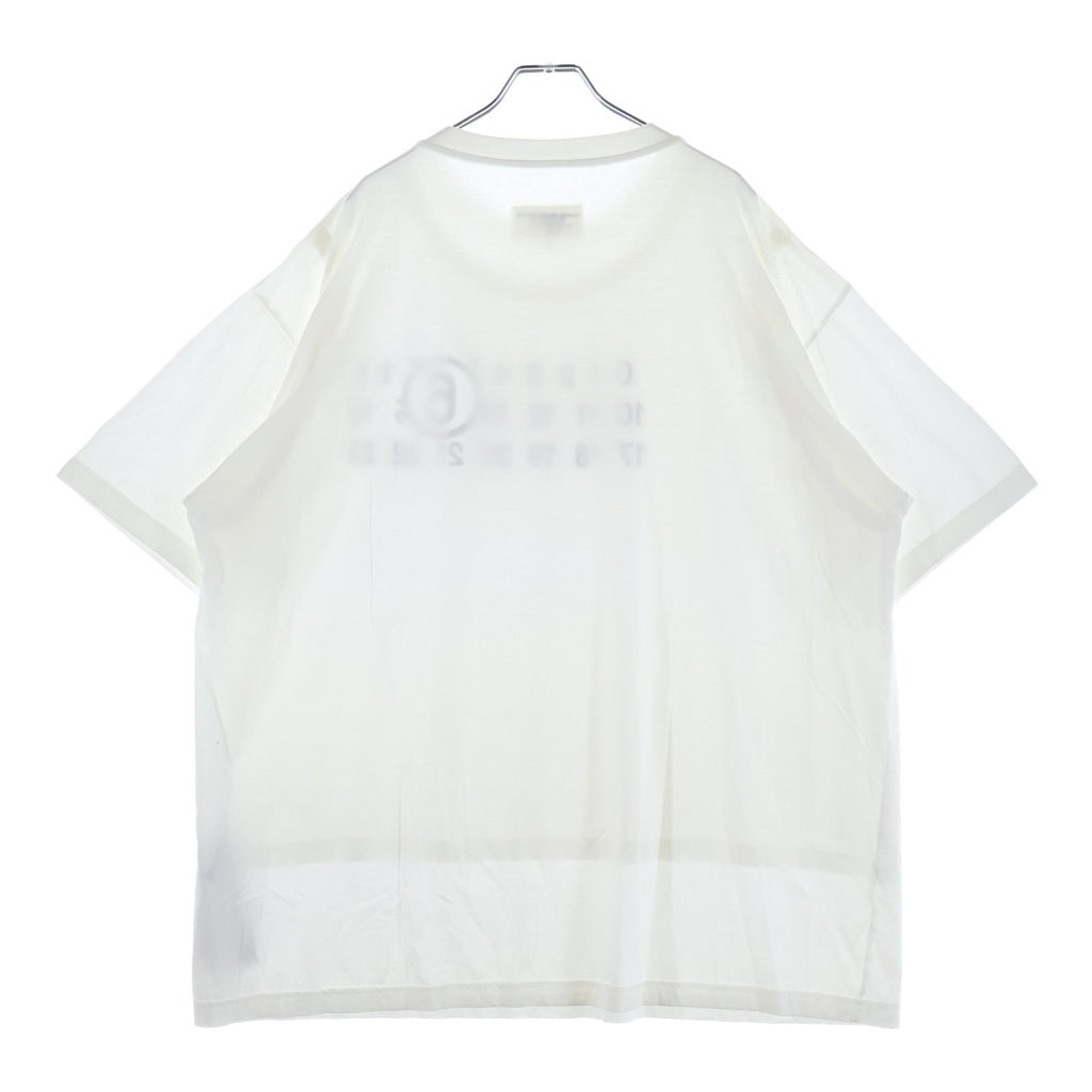 MM6 Maison Margiela(エムエムシックスメゾンマルジェラ) 23SS Numbering Logo T-Shirt ナンバリング ロゴ半袖Tシャツカットソー ホワイト S62GD0146