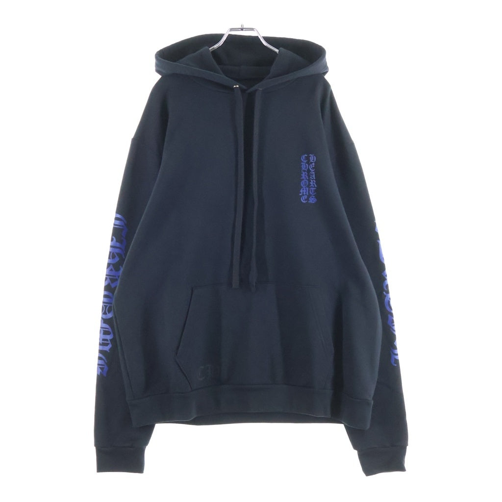 CHROME HEARTS(クロムハーツ) VERTICAL LOGO PULLOVER HOODIE ヴァーティカルロゴ プルオーバーパーカー フーディー ブラック/ブルー