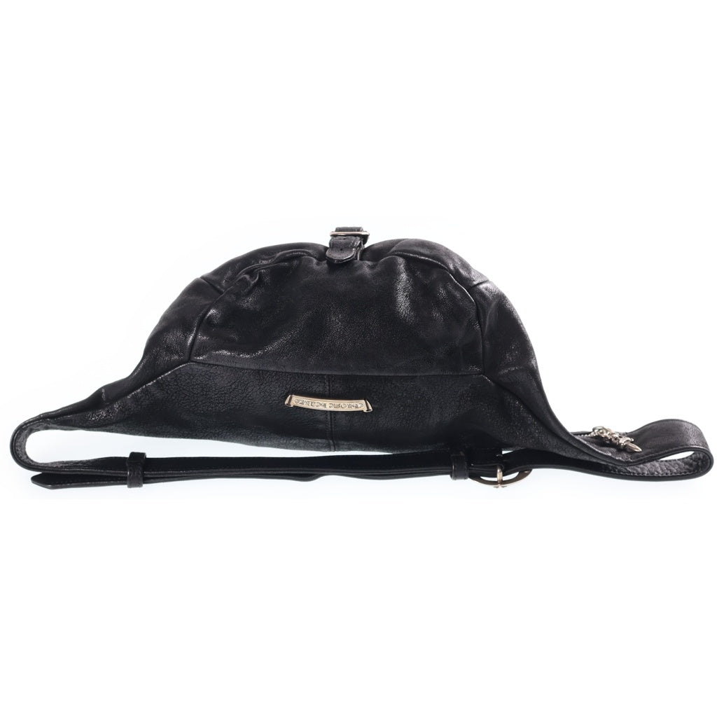 CHROME HEARTS(クロムハーツ) #1 SNAT PACK スナットパック ラージ デストロイレザー ダガージップ ガンスリンガーベルト レザーウエストバッグ ブラック