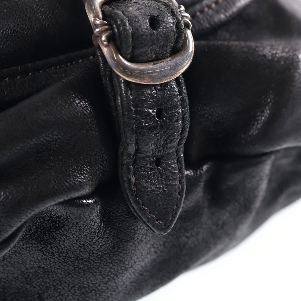CHROME HEARTS(クロムハーツ) #1 SNAT PACK スナットパック ラージ デストロイレザー ダガージップ ガンスリンガーベルト レザーウエストバッグ ブラック