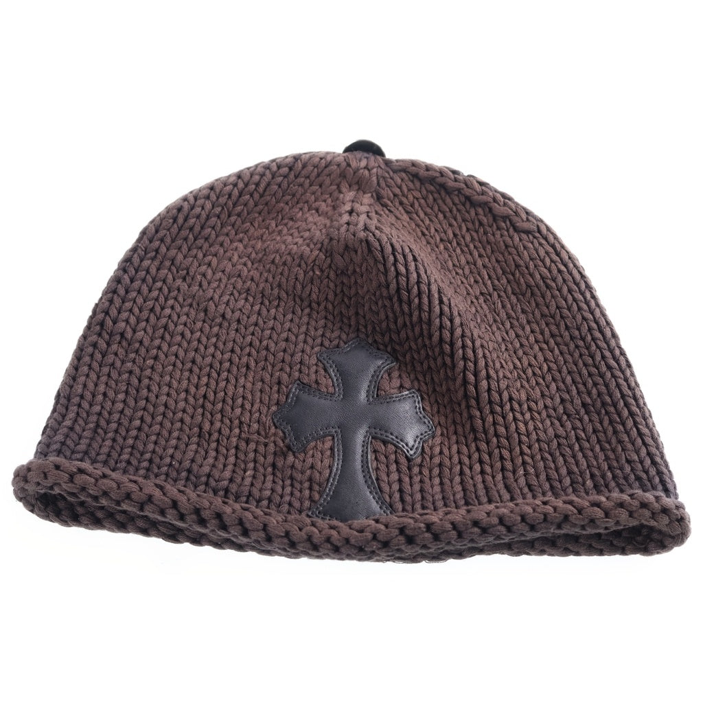 CHROME HEARTS(クロムハーツ) OLD BEANIE CROSS PATCH オールド クロスパッチ付き ビーニー ニット帽子 ブラック