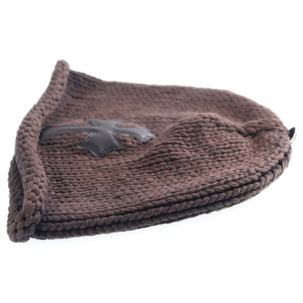 CHROME HEARTS(クロムハーツ) OLD BEANIE CROSS PATCH オールド クロスパッチ付き ビーニー ニット帽子 ブラック