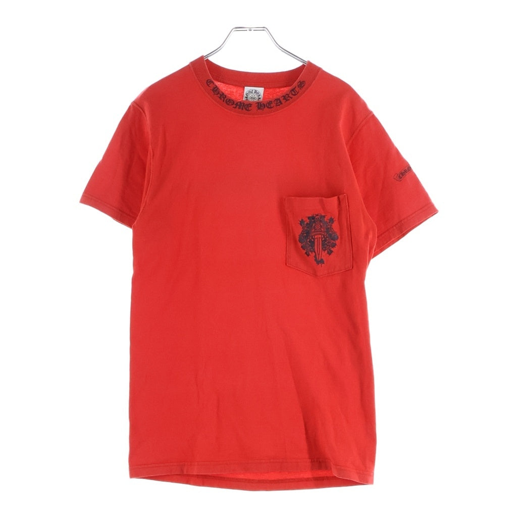 CHROME HEARTS(クロムハーツ) OLD BACK SCRL ARM S/S TEE オールド バックスクロール CHアームプリント半袖Tシャツ レッド