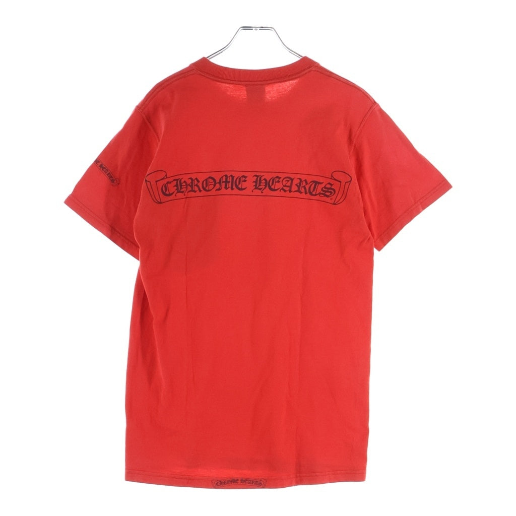 CHROME HEARTS(クロムハーツ) OLD BACK SCRL ARM S/S TEE オールド バックスクロール CHアームプリント半袖Tシャツ レッド