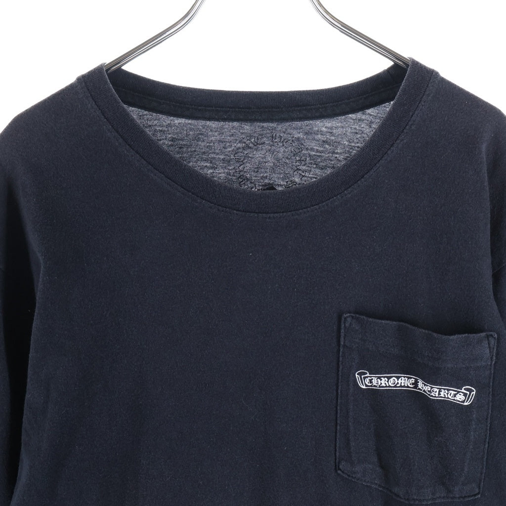 CHROME HEARTS(クロムハーツ) BACK CH LOGO L/S TEE バックアーチロゴプリント長袖Tシャツ カットソー ブラック