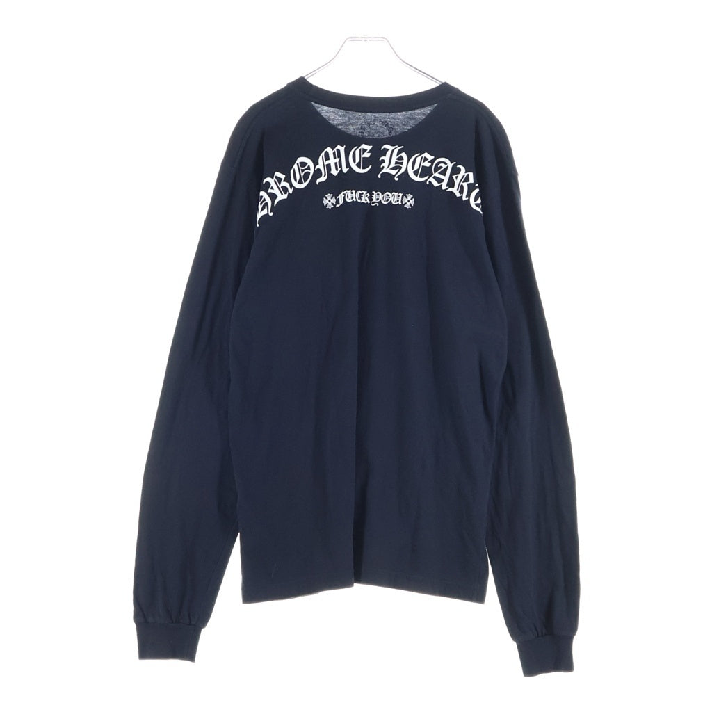 CHROME HEARTS(クロムハーツ) BACK CH LOGO L/S TEE バックアーチロゴプリント長袖Tシャツ カットソー ブラック
