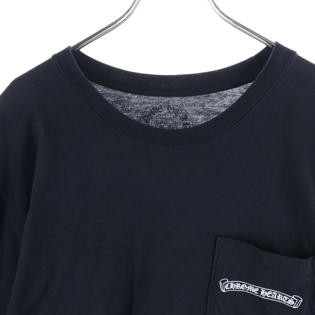 CHROME HEARTS(クロムハーツ) BACK CH LOGO L/S TEE バックアーチロゴプリント長袖Tシャツ カットソー ブラック