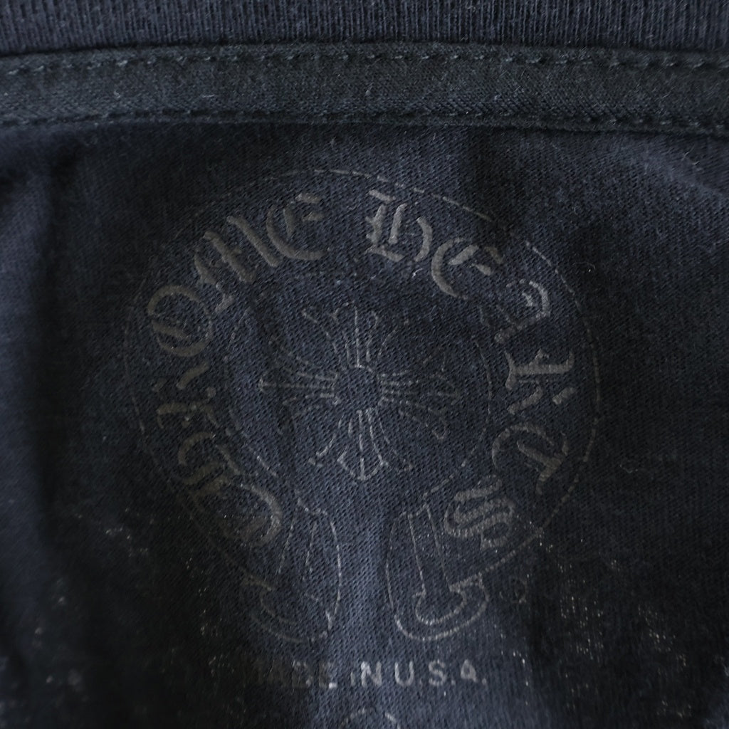 CHROME HEARTS(クロムハーツ) BACK CH LOGO L/S TEE バックアーチロゴプリント長袖Tシャツ カットソー ブラック