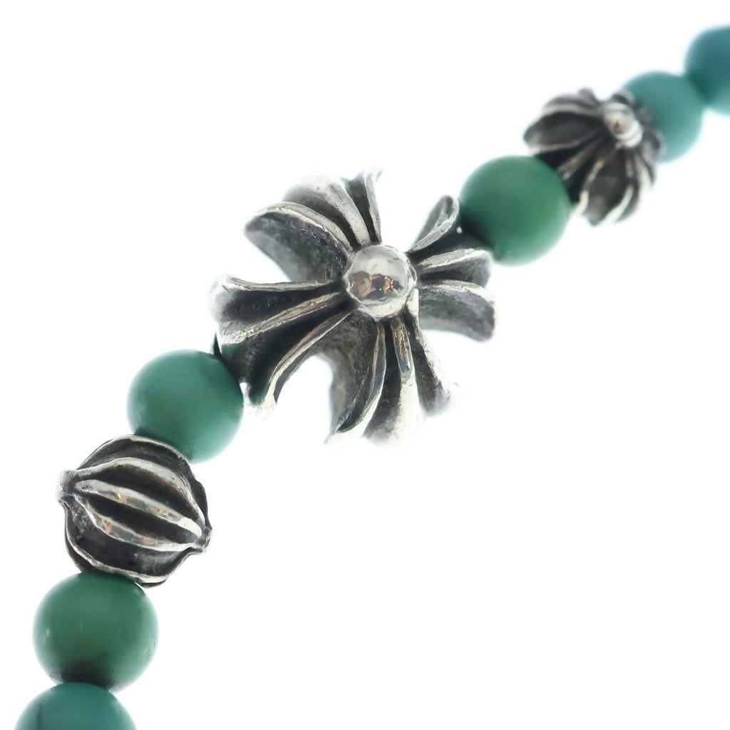 CHROME HEARTS(クロムハーツ) BEAD 4mm ビーズ ターコイズビーズブレスレット ブルー/シルバー