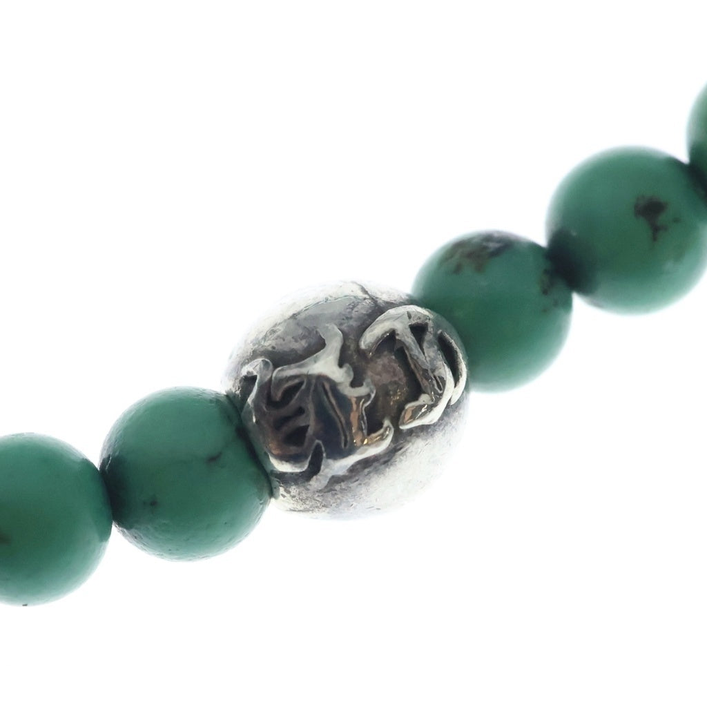 CHROME HEARTS(クロムハーツ) BEAD 4mm ビーズ ターコイズビーズブレスレット ブルー/シルバー