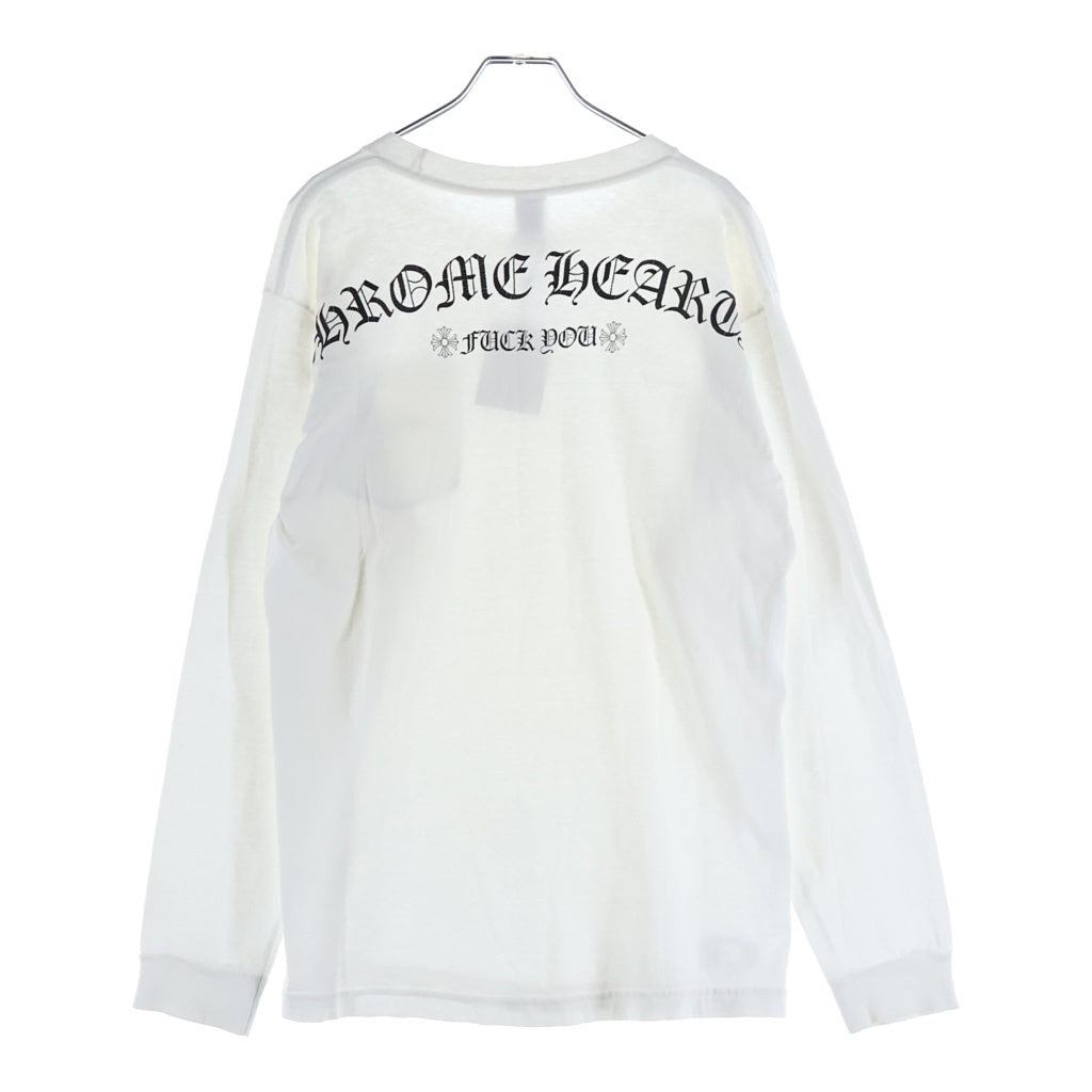 CHROME HEARTS(クロムハーツ) ARCH LOGO YOU L/S Tee アーチロゴ FUCK YOUプリント 長袖Tシャツカットソー ホワイト