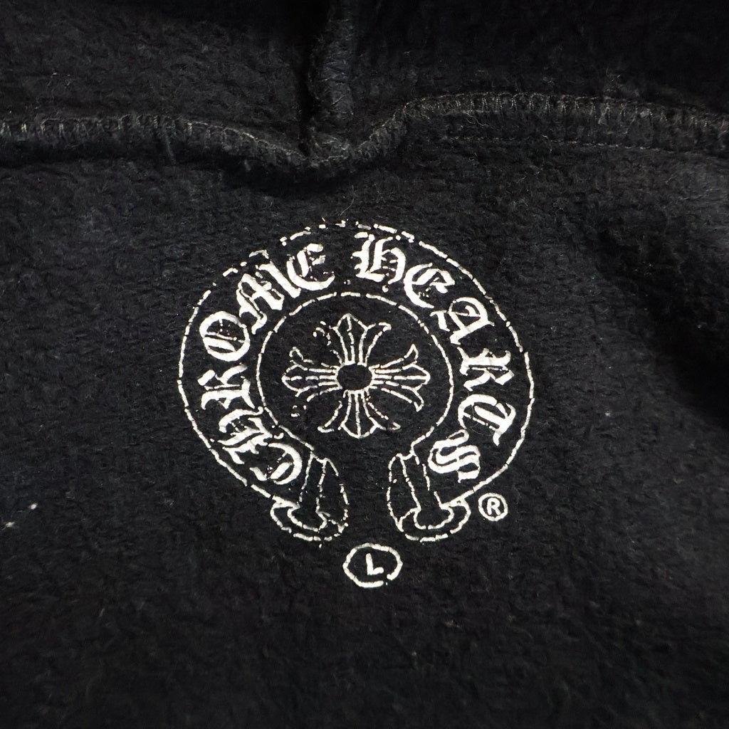 CHROME HEARTS(クロムハーツ) SCROLL LABEL SWTSHRT HD ZIP バックスクロールラベルプリント ジップアップパーカー ブラック