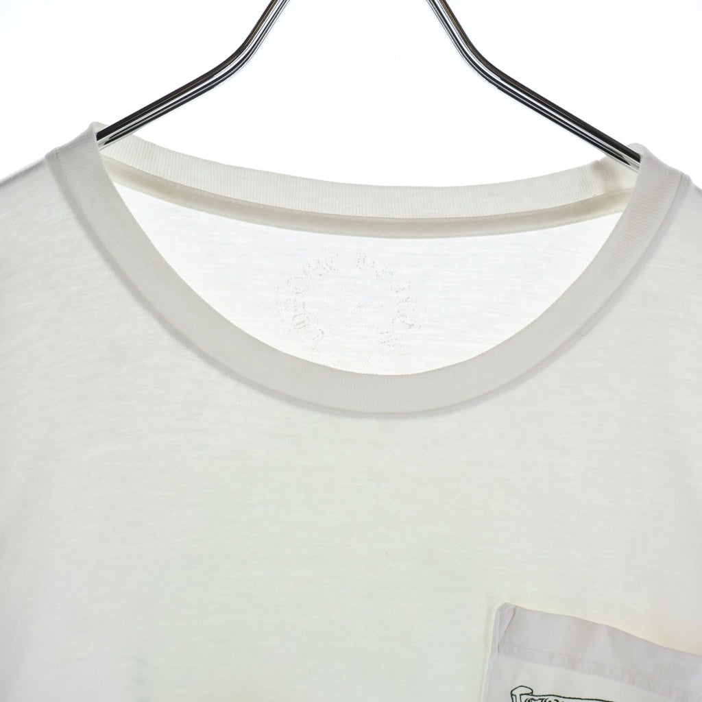 CHROME HEARTS(クロムハーツ) Cemetery Cross L/S Tee バックセメタリークロスプリント 長袖Tシャツカットソー ホワイト/グリーン