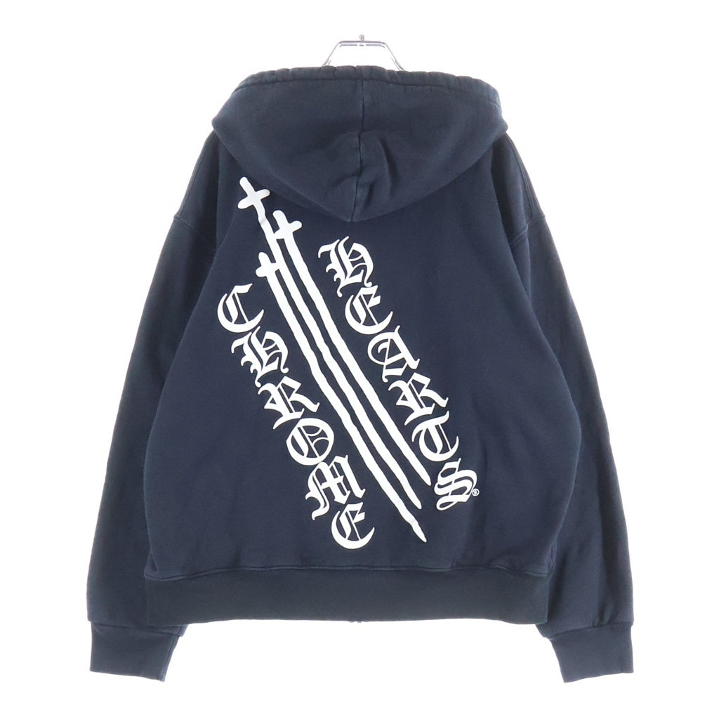 CHROME HEARTS(クロムハーツ) RS3 SWTSHRT HD ZIP バックRS3クロスプリント 裏地サーマル ジップアップパーカー ブラック