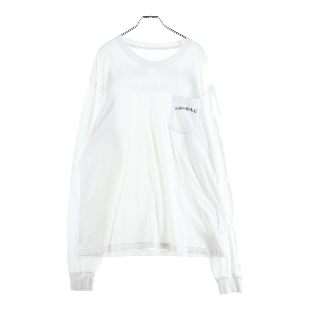 CHROME HEARTS(クロムハーツ) BACK ARCH LOGO SCROLL LABEL USA L/S TEE バックアーチロゴ スクロールラベル プリント 長袖Tシャツ カットソー ホワイト
