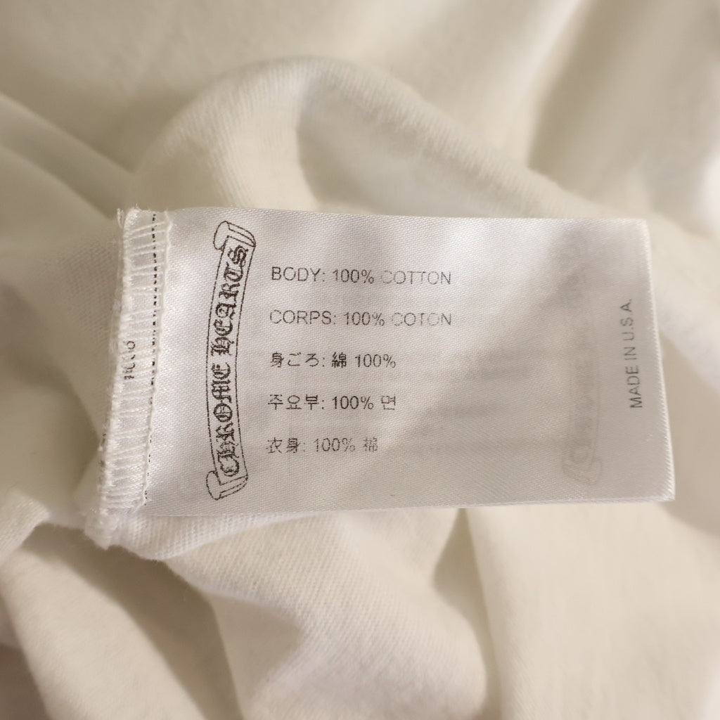 CHROME HEARTS(クロムハーツ) BACK ARCH LOGO SCROLL LABEL USA L/S TEE バックアーチロゴ スクロールラベル プリント 長袖Tシャツ カットソー ホワイト