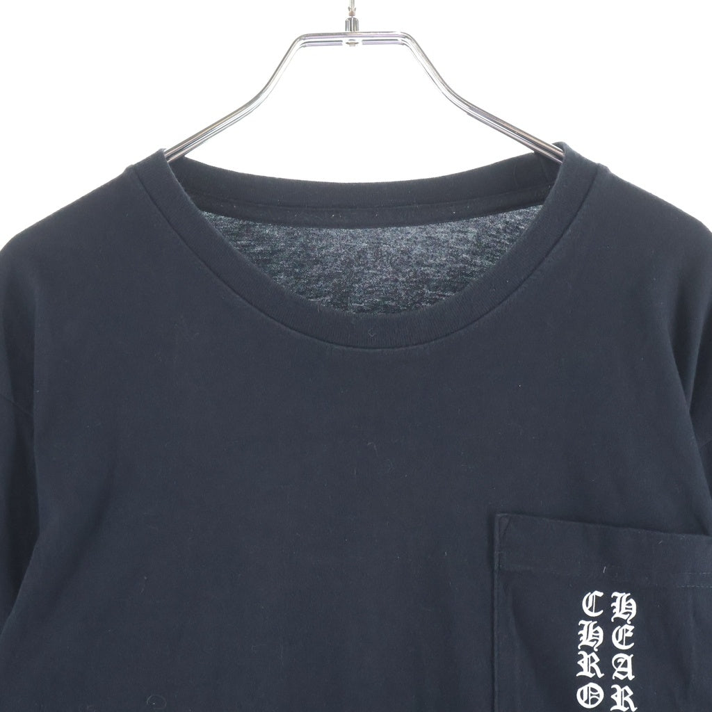 CHROME HEARTS(クロムハーツ) Vertical Logo L/S バーティカルロゴプリント 長袖Tシャツカットソー ブラック/ピンク