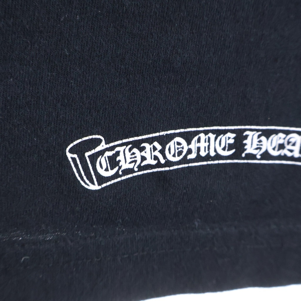 CHROME HEARTS(クロムハーツ) Vertical Logo L/S バーティカルロゴプリント 長袖Tシャツカットソー ブラック/ピンク