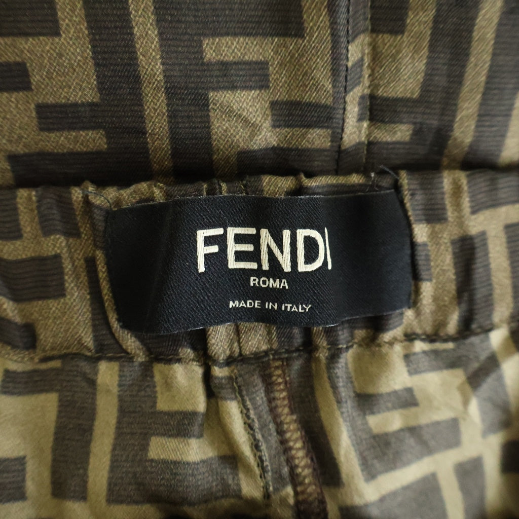 FENDI(フェンディ) Logo Silk Pants ロゴシルクパンツ ブラウン FB0416 A4JK