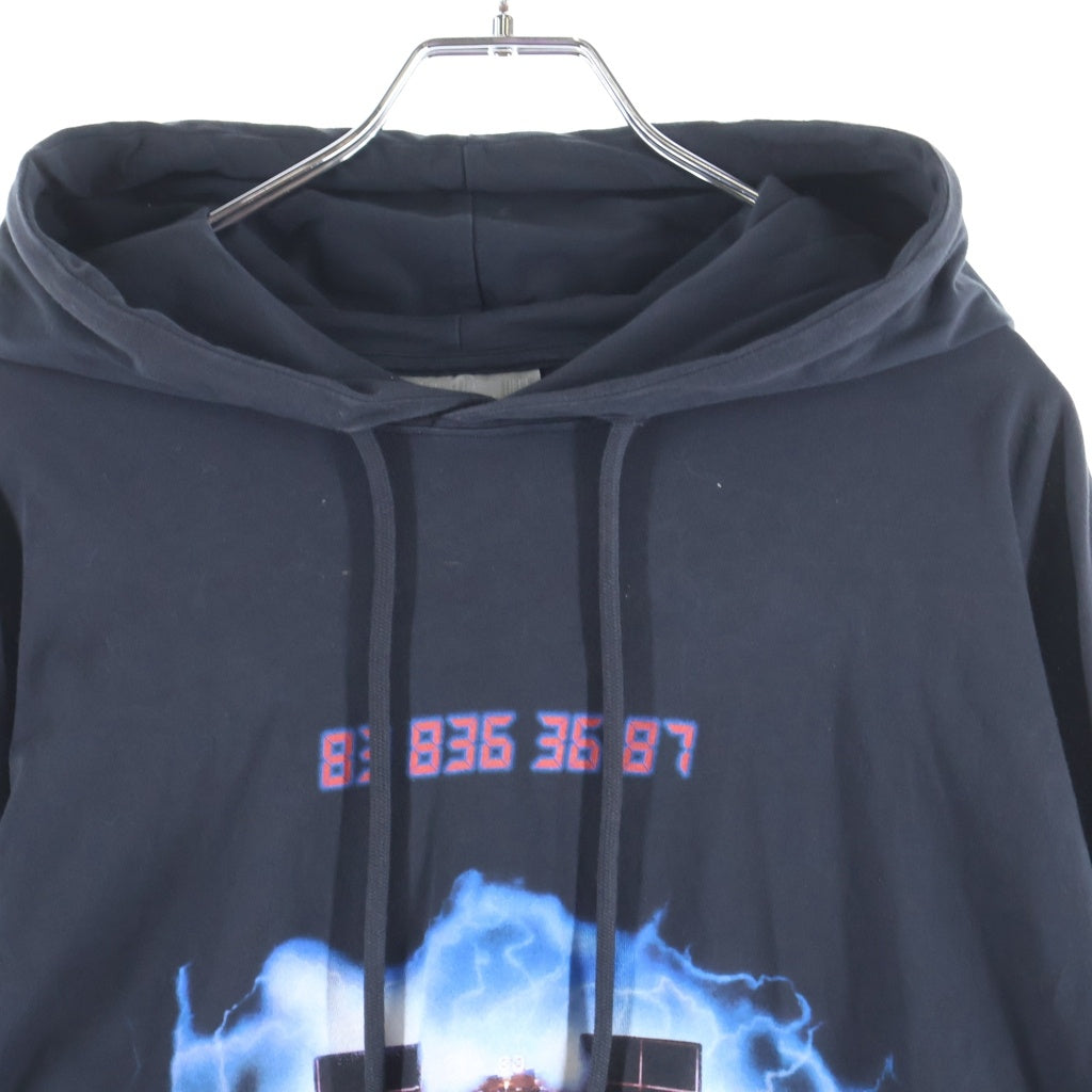 VTMNTS(ブイティーエムエヌティーエス) 22SS BACK TO THE FUTURE HOODIE バックトゥザフューチャー グラフィックプリントプルオーバーパーカー ブラック VL12TR400B