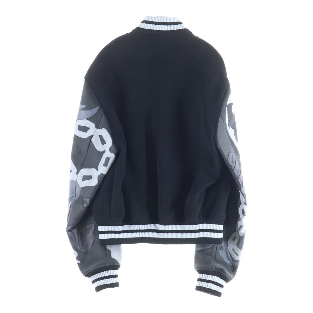 LOUIS VUITTON(ルイヴィトン) 20AW Chain Camo Varsity Jacket LVチェーンカモレザー バーシティジャケット スタジャン ブラック HJL34EJNU