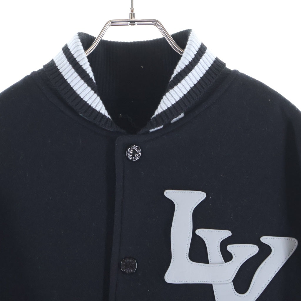 LOUIS VUITTON(ルイヴィトン) 20AW Chain Camo Varsity Jacket LVチェーンカモレザー バーシティジャケット スタジャン ブラック HJL34EJNU