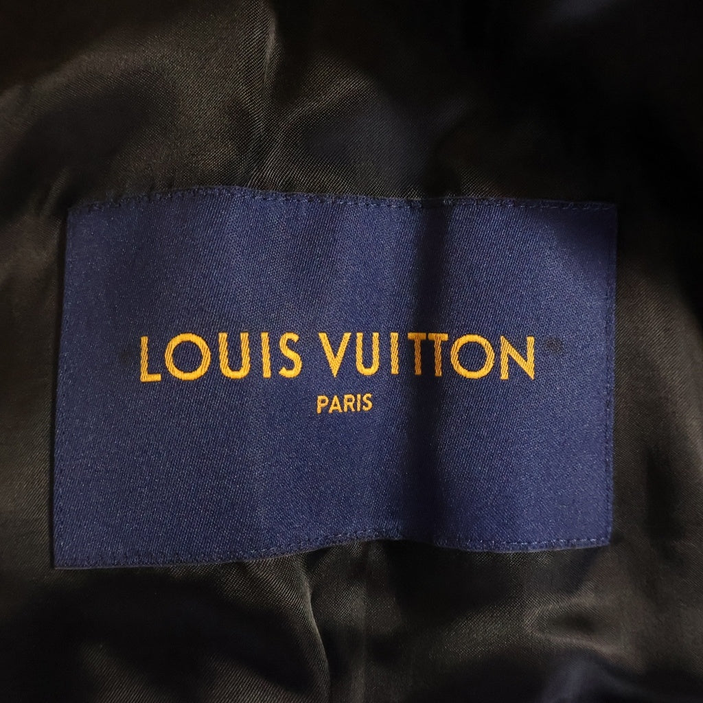 LOUIS VUITTON(ルイヴィトン) 20AW Chain Camo Varsity Jacket LVチェーンカモレザー バーシティジャケット スタジャン ブラック HJL34EJNU