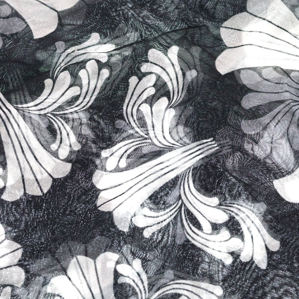 CHROME HEARTS(クロムハーツ) オールド CHプラス 総柄 シルクスカーフ ブラック/グレー レディース