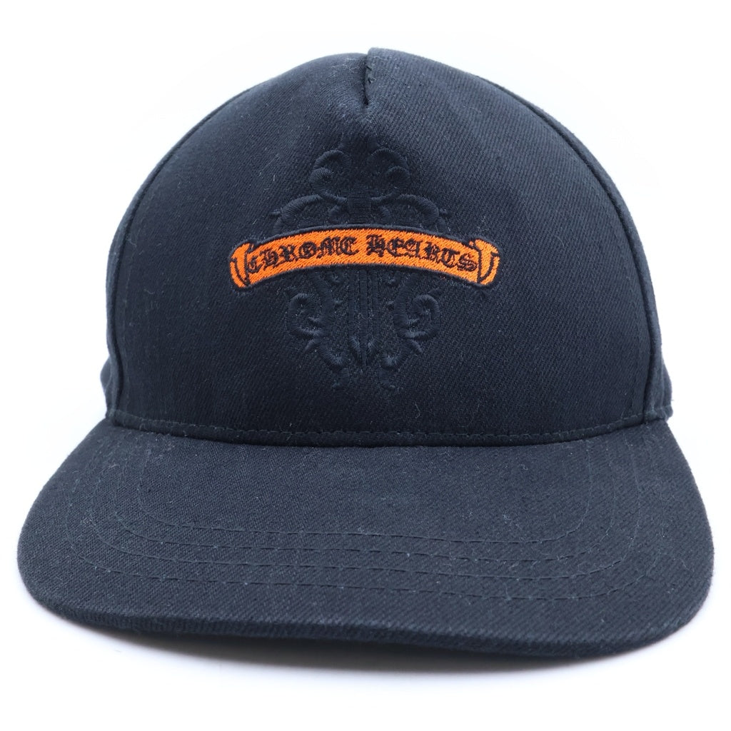 CHROME HEARTS(クロムハーツ) トラッカーキャップ ヴァインダガー スクロール 帽子 ブラック/オレンジ レディース