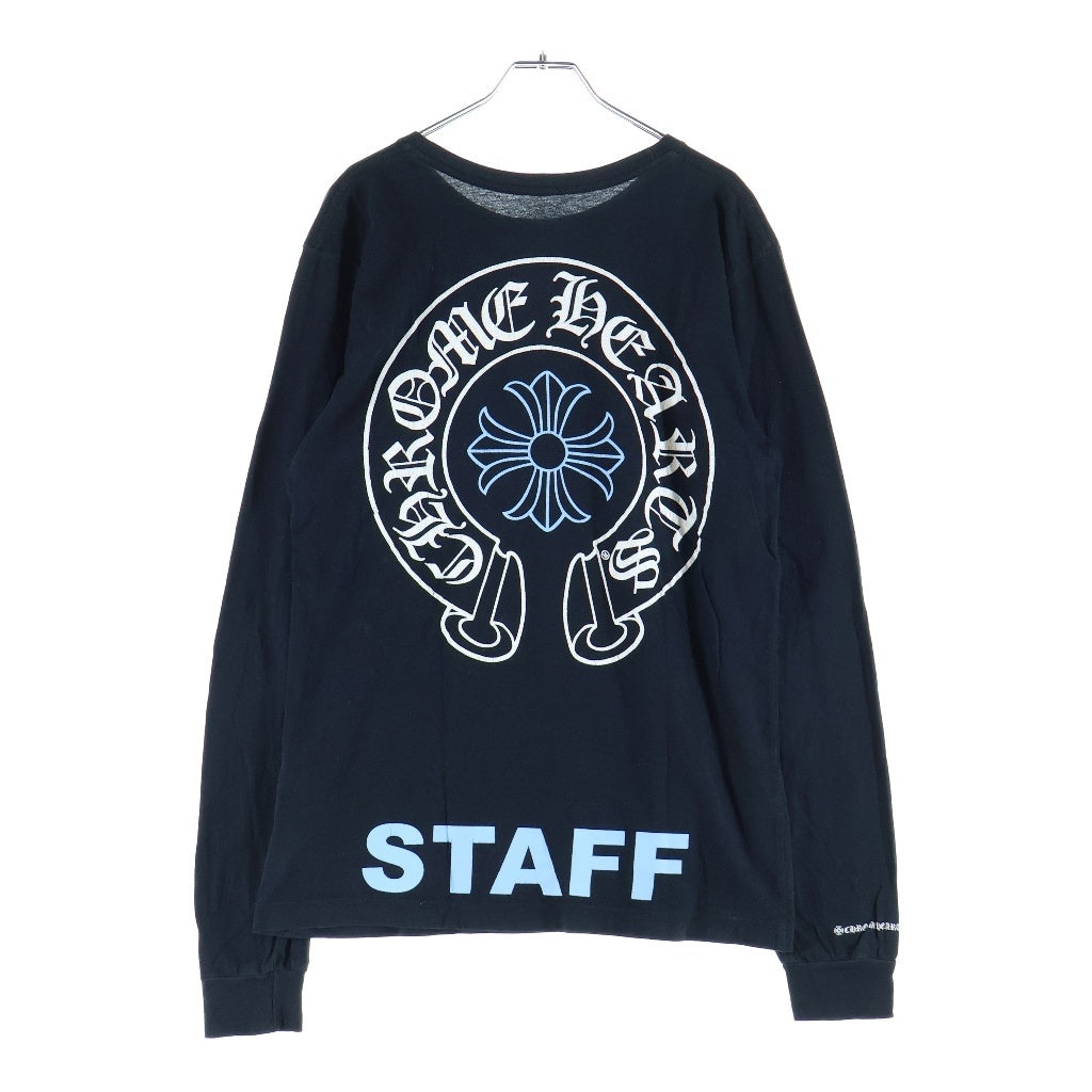 CHROME HEARTS(クロムハーツ) CH L/S 1 STAFF EXCLUSIVE ホースシュープリント長袖カットソー STAFF限定 ブラック/ブルー