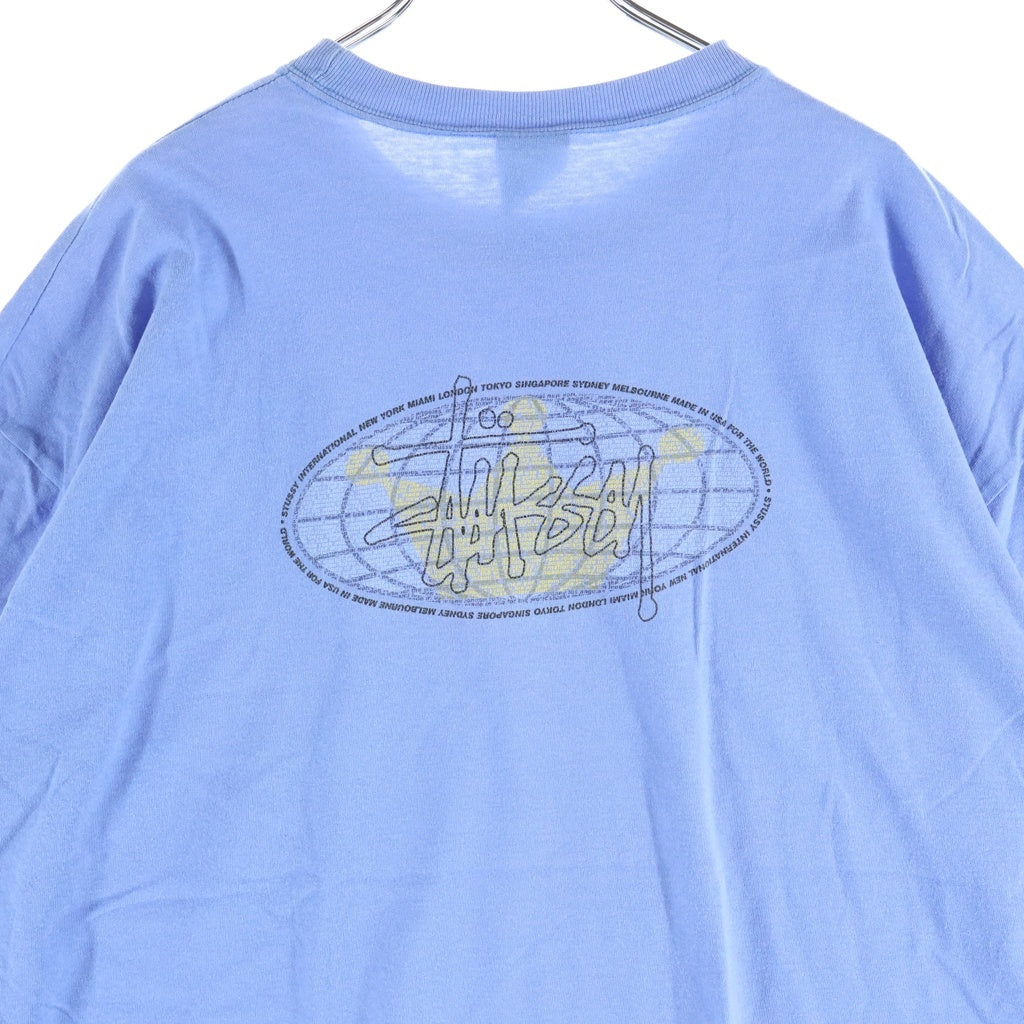 STUSSY(ステューシー) 90S OLD VINTAGE クラウン ロゴ 半袖Tシャツ 紺タグ ブルー