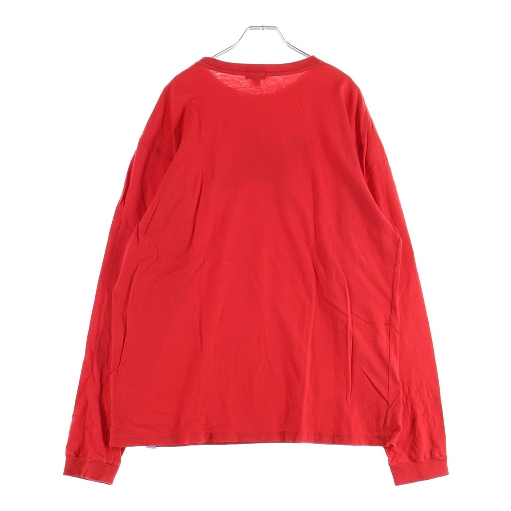 STUSSY(ステューシー) 90S OLD VINTAGE クロスボーン ワッペン 長袖Tシャツ紺タグ レッド