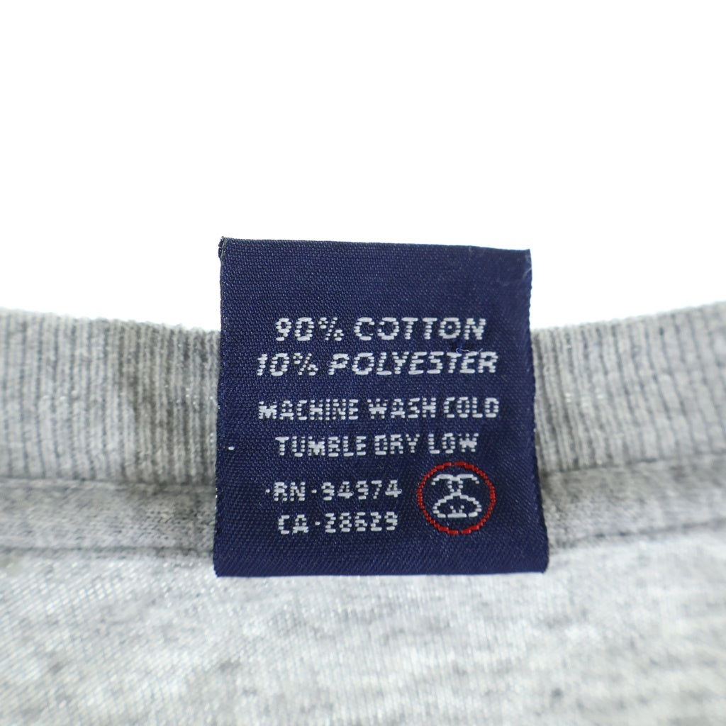 STUSSY(ステューシー) 90S OLD VINTAGE ドラゴンプリント 長袖Tシャツ 紺タグ グレー