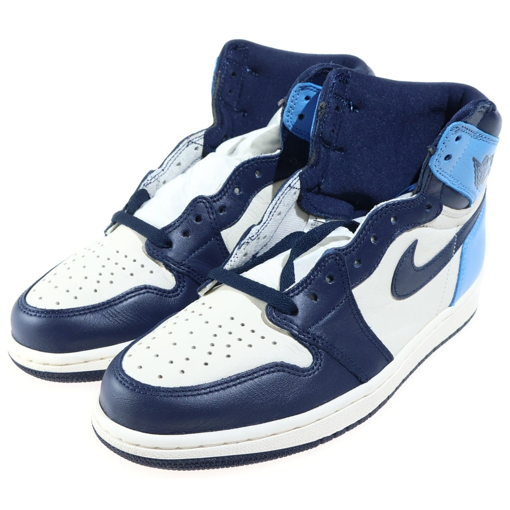 NIKE(ナイキ) AIR JORDAN1 RETRO HIGH OG OBSIDIAN エアジョーダン1 オブシディアン ハイカットスニーカー US9/27.0cm ホワイト/ブルー 555088-140