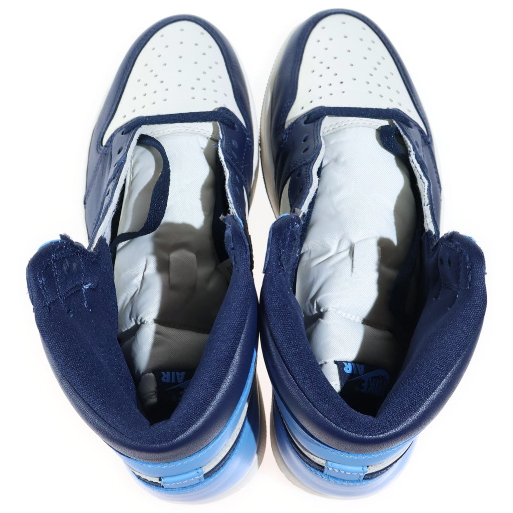 NIKE(ナイキ) AIR JORDAN1 RETRO HIGH OG OBSIDIAN エアジョーダン1 オブシディアン ハイカットスニーカー US9/27.0cm ホワイト/ブルー 555088-140