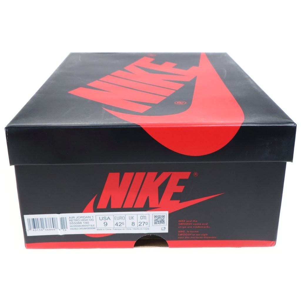NIKE(ナイキ) AIR JORDAN1 RETRO HIGH OG OBSIDIAN エアジョーダン1 オブシディアン ハイカットスニーカー US9/27.0cm ホワイト/ブルー 555088-140