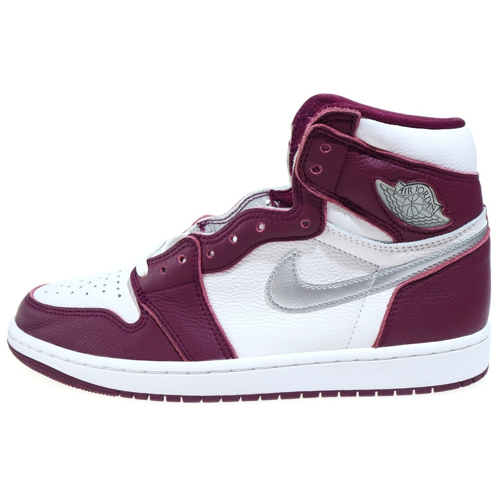 NIKE(ナイキ) AIR JORDAN 1 HIGH OG BORDEAUX エアジョーダン1 ハイカットスニーカー ボルドー US9/27.0cm ワインレッド/ホワイト 555088-611