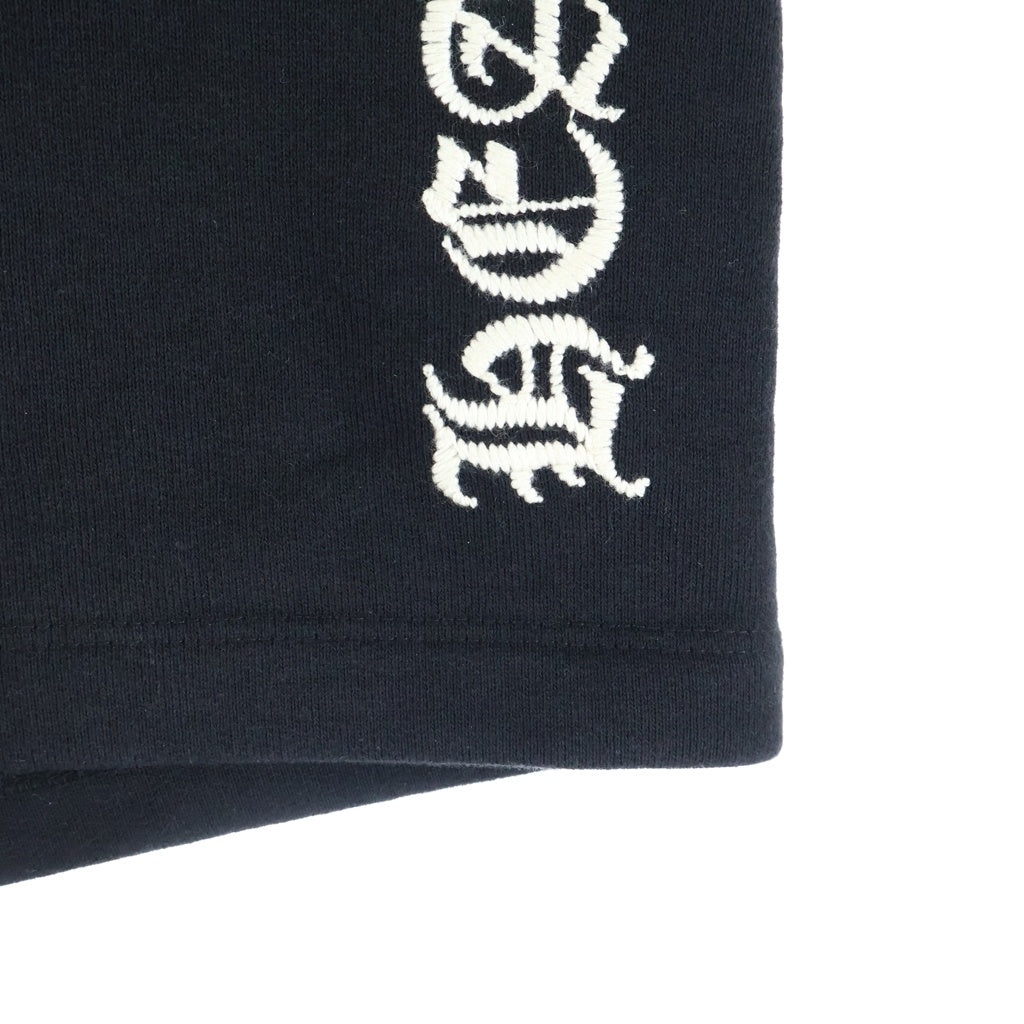 CHROME HEARTS(クロムハーツ) Y NOT SLO RIDE Logo Sweat Half Pants ワイノット スローライド サイドロゴ刺繍 スウェットハーフパンツ ブラック