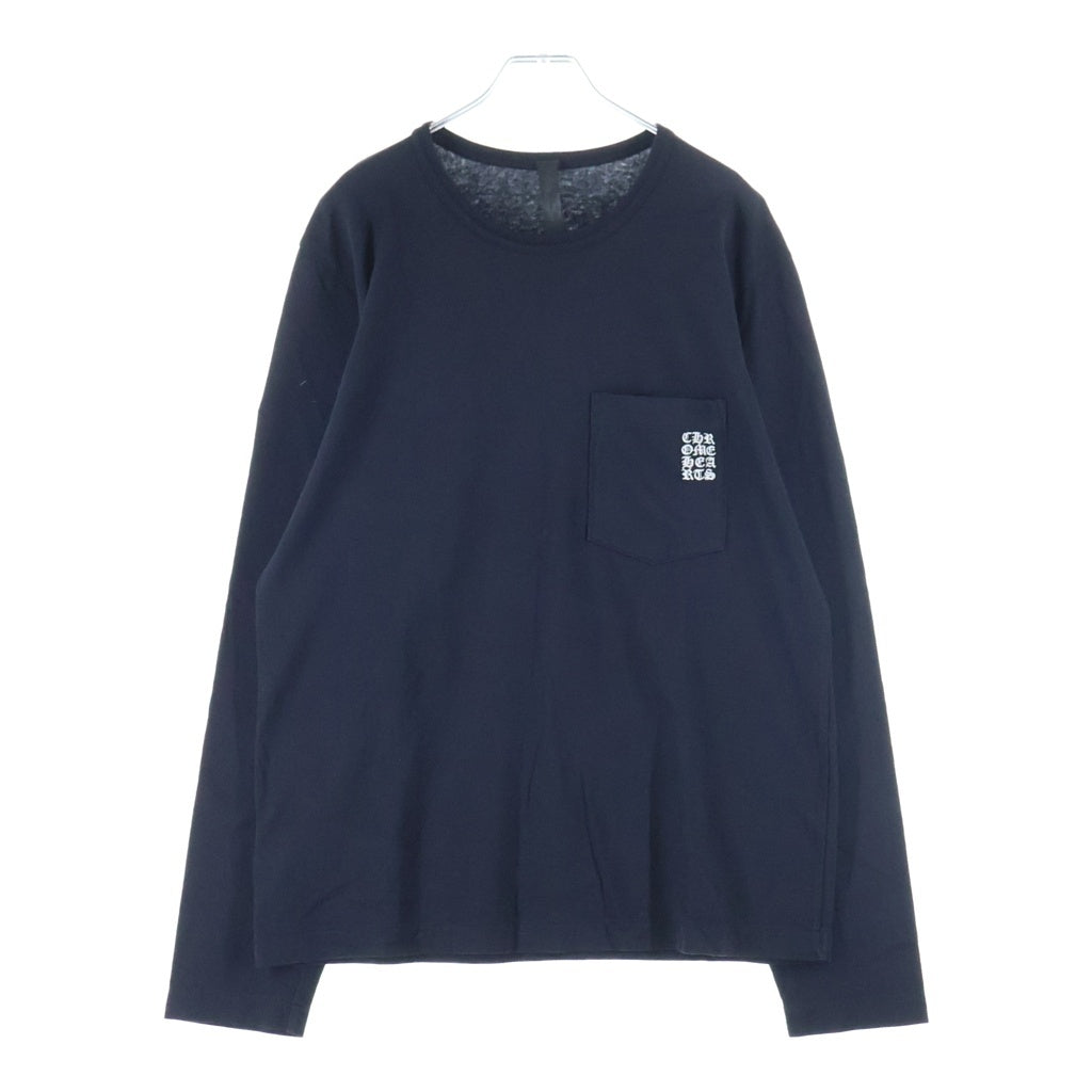 CHROME HEARTS(クロムハーツ) Y NOT Vertical Logo L/S Tee ワイノット ヴァーティカルロゴ クルーネック長袖Tシャツ ブラック