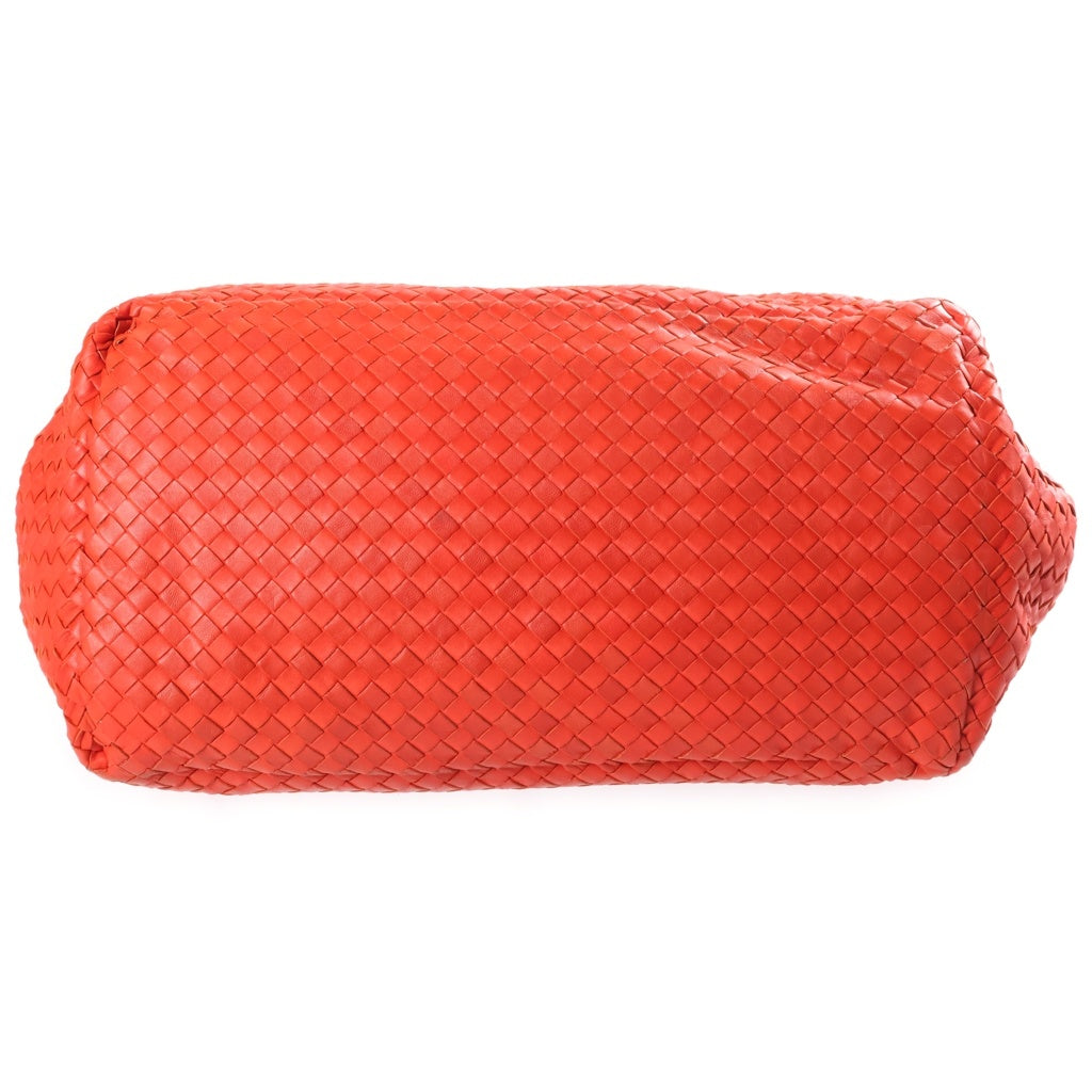 BOTTEGA VENETA(ボッテガヴェネタ) イントレチャート トートバッグ ショルダートート レザー 189632 VQ131 6453 オレンジ レディース