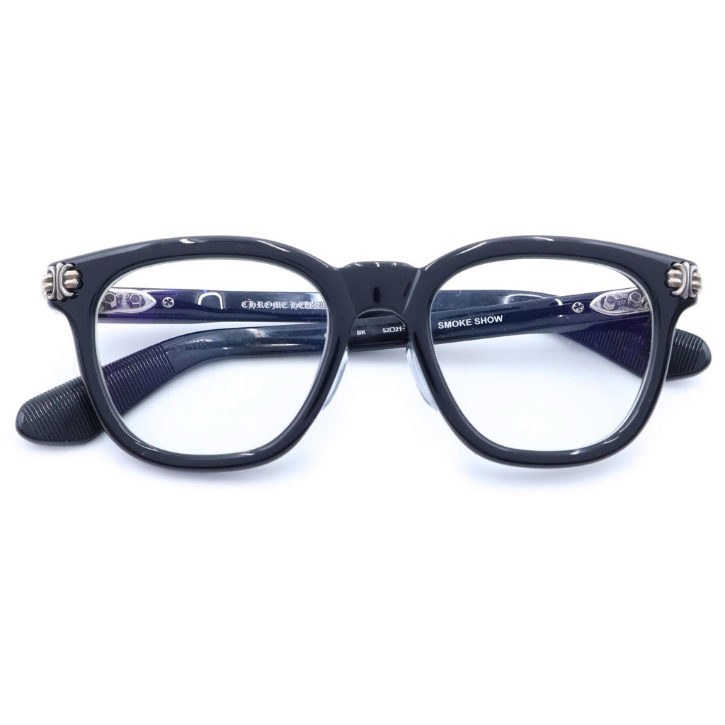 CHROME HEARTS(クロムハーツ) SMOKE SHOW スモークショー クリアフレーム CHプラス テンプル ウェリントン アイウェア サングラス 眼鏡 ブラック/シルバー