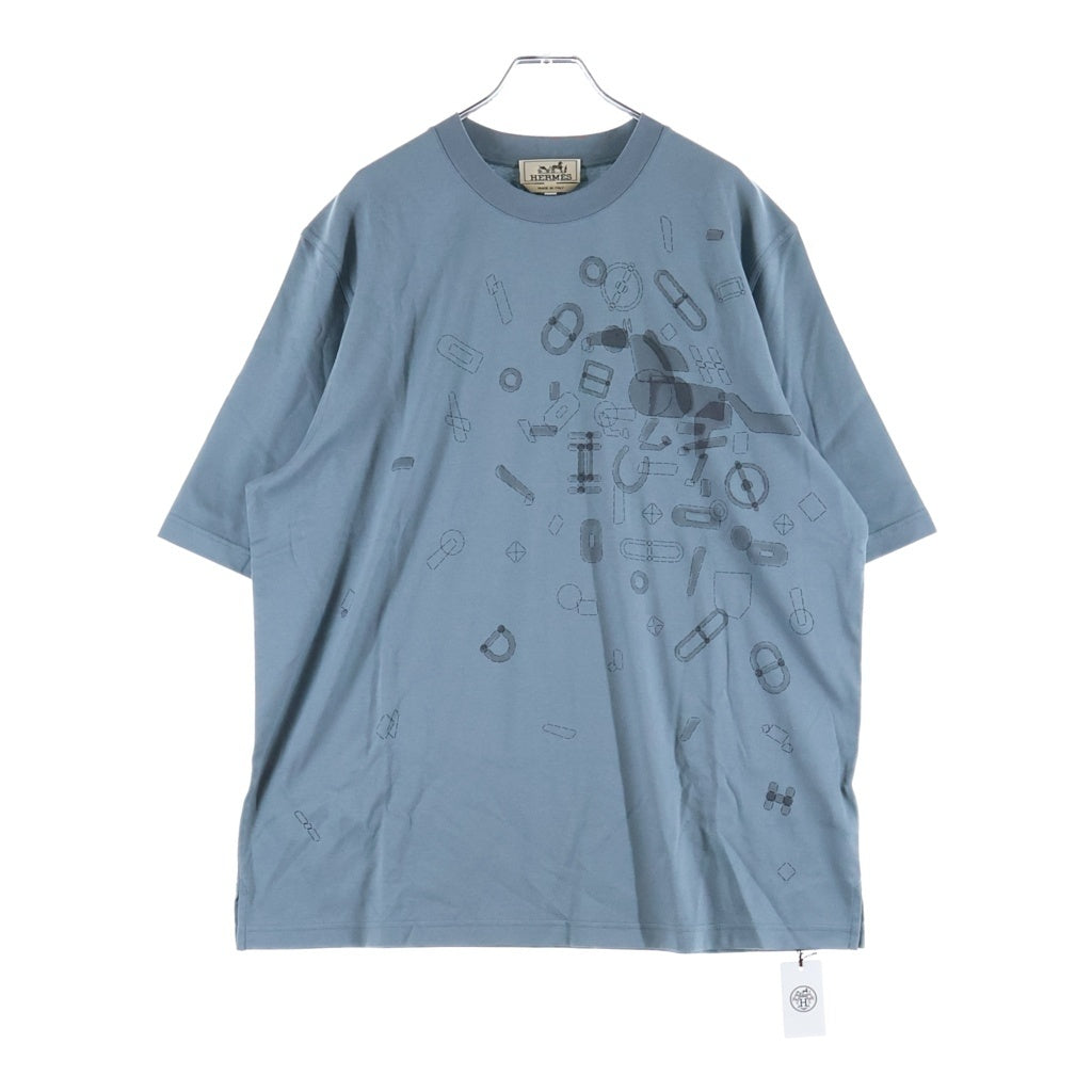 HERMES(エルメス) 25SS Fragments Equestres フラグメント・エクエストレス 半袖Tシャツ eucalyptus H557910HA グリーン