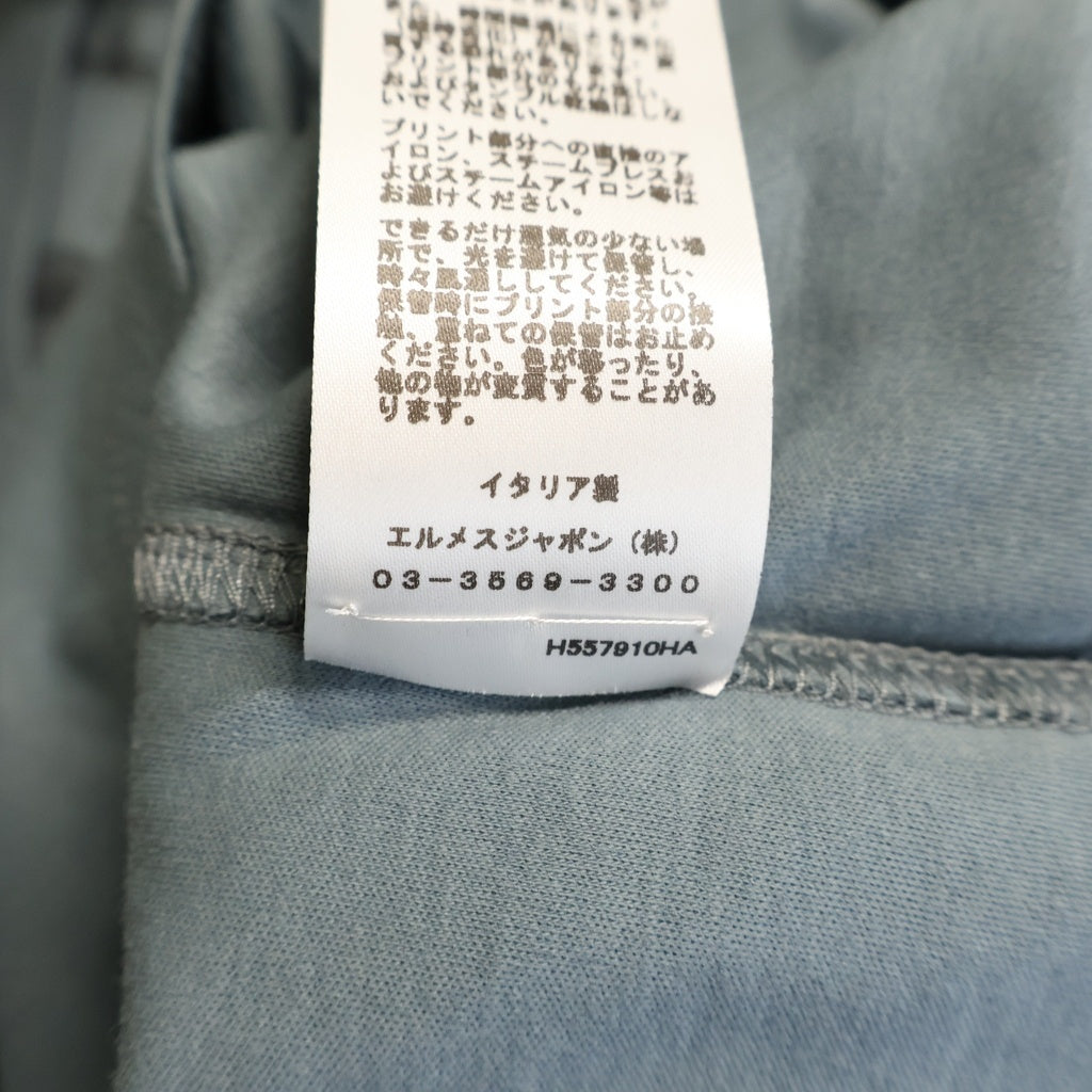 HERMES(エルメス) 25SS Fragments Equestres フラグメント・エクエストレス 半袖Tシャツ eucalyptus H557910HA グリーン